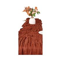 Caminho De Mesa Em Cheesecloth Verde, Vermelho E Borgonha, Estilo Boho Rústico Para Decoração De