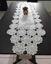 Caminho De Mesa em Crochê Seda Branco Caminho De Mesa em Crochê Seda Branco