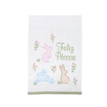 Caminho de Mesa Feliz Páscoa Coelhos Floridos Roupa de Mesa Decoração 33x180 cm Caminho de Mesa Feliz Páscoa Coelhos Floridos Roupa de Mesa Decoração 33x180 cm