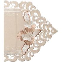 Caminho de Mesa Floral Bordado Bege Lima 40x220cm Jolitex