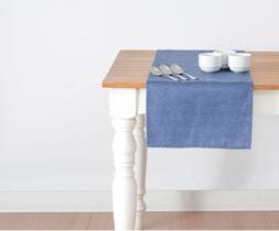 Caminho de mesa impermeável 1,60x0,40m Sophie liso azul Caminho de mesa impermeável 1,60x0,40m Sophie liso azul
