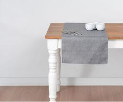 Caminho de mesa impermeável 1,60x0,40m Sophie liso cinza