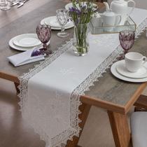 Caminho de Mesa Linha Floral Rendado Orlando 40cm x 1,50m - Jolitex