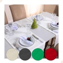 Caminho De Mesa Liso 1 Peça 100% Poliéster Natal Festa