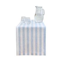 Caminho De Mesa Listrado Azul E Branco Em Tecido Liso, Estilo Clássico Elegante Para Cozinha, Caminho De Mesa Listrado Azul E Branco Em Tecido Liso, Estilo Clássico Elegante Para Cozinha,