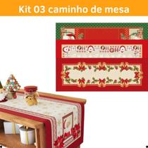 Caminho De Mesa Natal Trilhos Mesa Posta Imperdível Kit 3