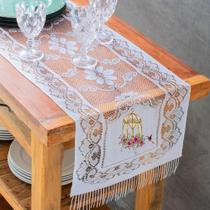 Caminho De Mesa Rendada Estampada 0,40Cm X Pássaro Caminho De Mesa Rendada Estampada 0,40Cm X Pássaro