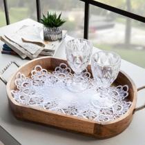 Caminho de Mesa Rendado Toalha de Chá Bandeja Veneza Branco 30x45cm Jolitex Caminho de Mesa Rendado Toalha de Chá Bandeja Veneza Branco 30x45cm Jolitex
