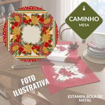 Caminho de Mesa Retangular Colonial 1,40m x 40cm Bola Natal