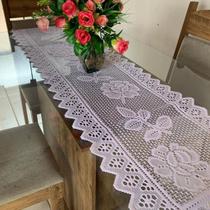 Caminho de Mesa Retangular em Renda Branco com 1,38 X 37cm - PANAMI - Jolu-lar