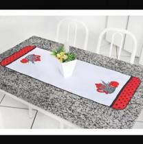 Caminho de mesa tecido bordado 145 cm x 38 cm - Jovem Bordados