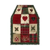 Caminho De Mesa Vintage De Natal Em Xadrez Com Retalhos Estilo Colcha De Poliéster Festivo Longo