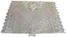 Caminho Mesa Floral Bege Rendado Cancun 40X1,50 Jolitex 4136 Caminho Mesa Floral Bege Rendado Cancun 40X1,50 Jolitex 4136