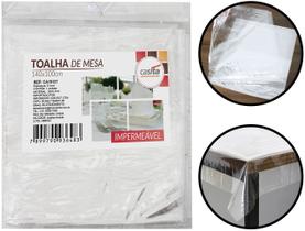Caminho Mesa Toalha Retangular 140x100cm Plástica Transparente Impermeável P/ Jantares Festas Eventos