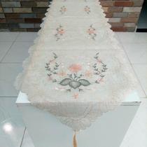 Caminho ou Trilho de Mesa Bordado Organza 40cm x 1,50m - AF - Clara Bordados