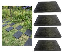 Caminho Para Jardim Tronco Tábua Pisante Plástico Kit 4 Preto