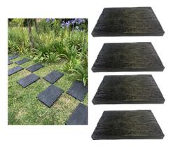 Caminho Sem Manutenção Preto Tronco Pisante Kit4 De Plástico Caminho Sem Manutenção Preto Tronco Pisante Kit4 De Plástico