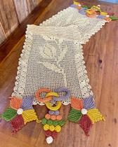 Caminho Trilho De Mesa 1,70x38cm Cacho De Uva Crochê Artesanal - Maria Croche Veronez