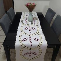 Caminho trilho de mesa bordado colorido no tecido oxford - luz rechilieu