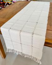 Caminho Trilho De Mesa Tear Bainha Aberta Cru 1,60m x 38cm