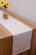 Caminho Trilho De Mesa Tecido Piquet Branco 2,20x0,35