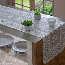 Caminho Trilho Passadeira de Mesa em Renda Coqueiro 40x150cm