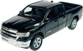 Caminhonete Coleção Miniatura Dodge Ram Preto Metal Welly 1:24