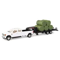 Caminhonete Ford de brinquedo com trailer Gooseneck John Deere