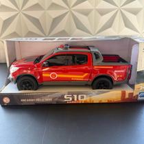 Caminhonete S10 de brinquedo de bombeiro com roda livre de plastico para crianças toro saveiro carro de bombero vermelho