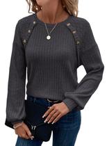 Camisa Acelitt cinza escuro de manga comprida para mulheres 2024 tamanho L