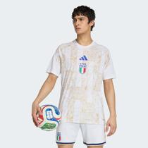 Camisa Adidas Itália Pré-Jogo I 2026 Branca e Bege