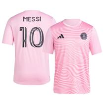 Camisa adidas Lionel Messi Inter Miami CF 10 para homem rosa