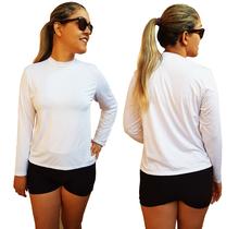 Camisa Adulto Feminina Com Proteção Solar Uv 50+ Várias Cores