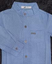 Camisa alfaiataria masculino baby. Na cor azul. Tamanho M - bebê
