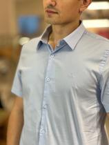 Camisa algodão azul men porto & co