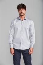 Camisa Algodão Egípcio Slim Fit - Cinza Claro