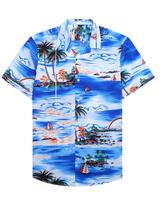 Camisa Alimens & Gentle Hawaiian para homens Summer Blue Sky