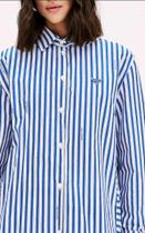 Camisa Alongada Listrada Tamanho M Marca Lança Perfume Azul Tamanho:M Camisa Alongada Listrada Tamanho M Marca Lança Perfume Azul Tamanho:M