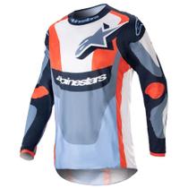 Camisa Alpinestars Fluid Agent 2023 Azul/Laranja