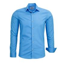 Camisa Amil Social Masculina Slim Manga Longa Sem Bolso 100% Algodão 1871