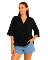 Camisa Ampla Manga 3/4 Mullet em Viscose