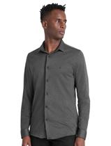 Camisa Aramis Masculina Manga Longa Slim Malha Dupla Chumbo Camisa Aramis Masculina Manga Longa Slim Malha Dupla Chumbo