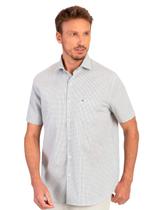 Camisa Aramis Masculina Regular Manga Curta Tricoline Micro Xadrez Branco/Marinho Camisa Aramis Masculina Regular Manga Curta Tricoline Micro Xadrez Branco/Marinho