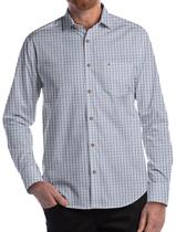 Camisa Aramis Masculina Regular Pocket Tricoline Xadrez Azul/Branca