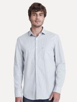 Camisa Aramis Masculina Regular Tricoline Micro Xadrez Azul Branca Camisa Aramis Masculina Regular Tricoline Micro Xadrez Azul Branca