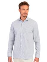 Camisa Aramis Regular Tricoline Micro Xadrez Branca/Azul Camisa Aramis Regular Tricoline Micro Xadrez Branca/Azul