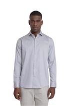 Camisa Aramis Slim Cetim Com Elastano Cinza