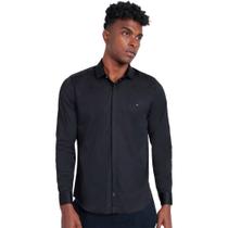 Camisa Aramis Slim Cetim Stretch V23 Preto Masculino