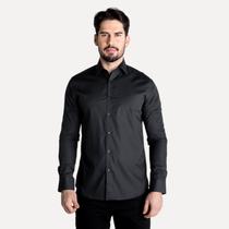 Camisa Aramis Tricoline Monocromática Chumbo Camisa Aramis Tricoline Monocromática Chumbo