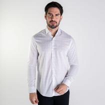 Camisa Aramis Tricoline Xadrez Monocromática Branca Camisa Aramis Tricoline Xadrez Monocromática Branca